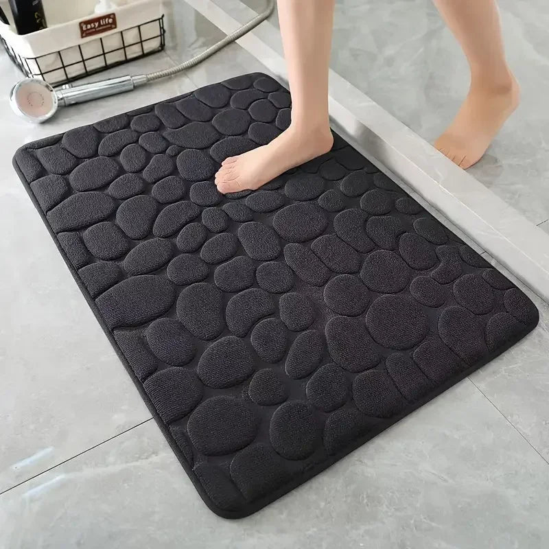Zelvora StoneStep™ — Luxury 3D Pebble Bath Mat