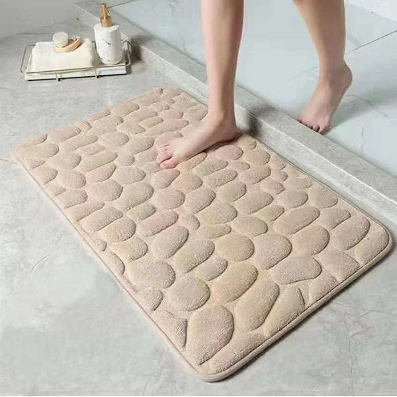 Zelvora StoneStep™ — Luxury 3D Pebble Bath Mat