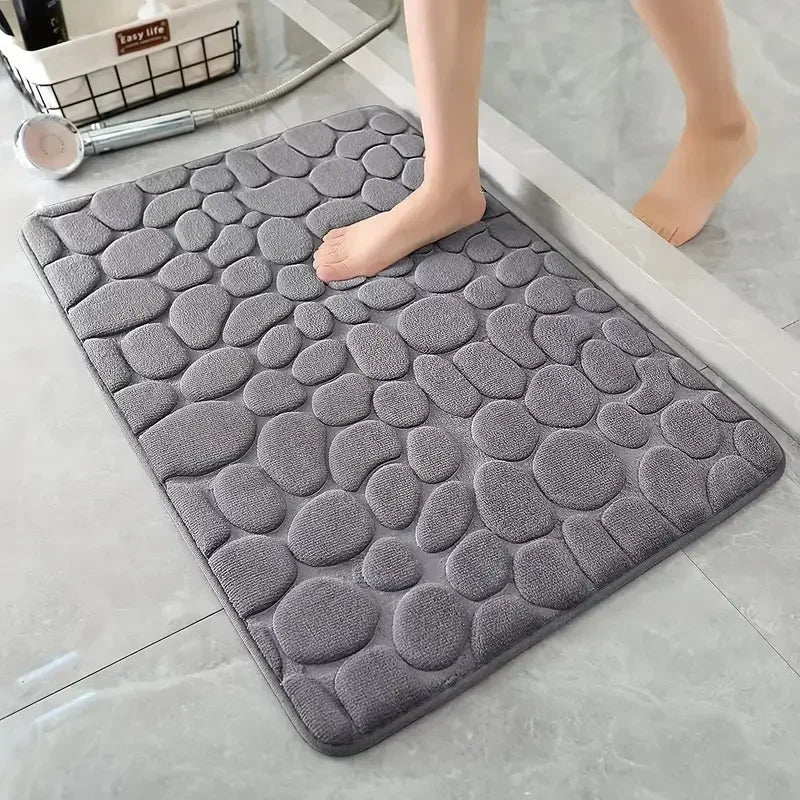 Zelvora StoneStep™ — Luxury 3D Pebble Bath Mat
