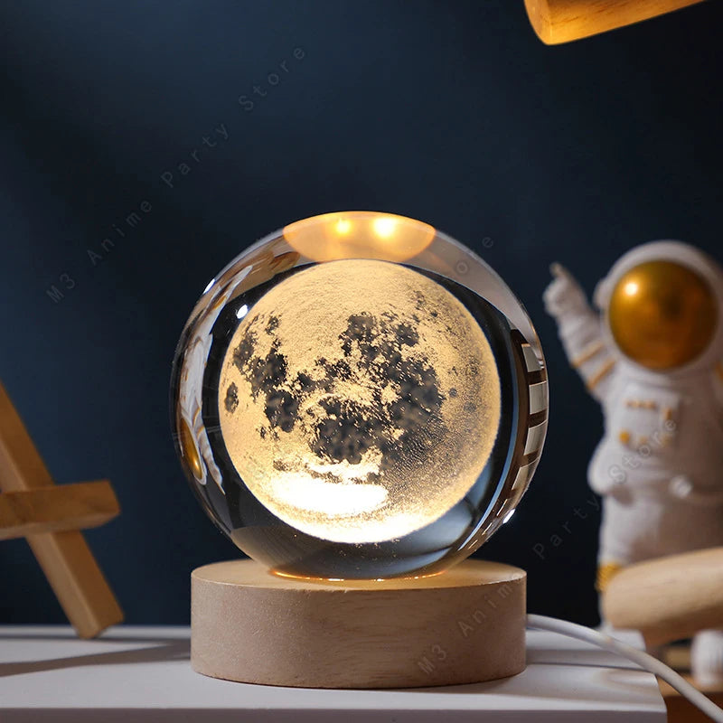 Zelvora CrystalGlow™ — 3D Planetary Crystal Ball Night Light
