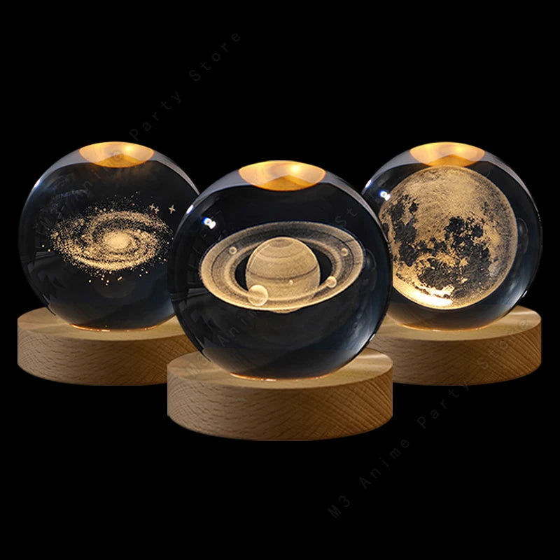 Zelvora CrystalGlow™ — 3D Planetary Crystal Ball Night Light