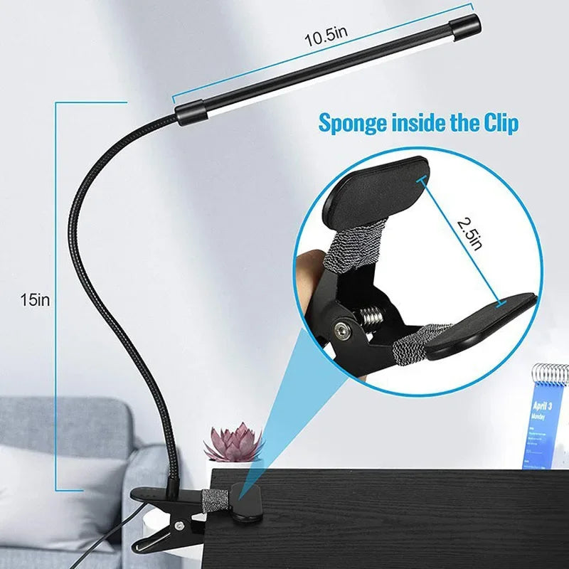Zelvora LumiClip Pro™ — LED Clip On Luxury Desk Lamp