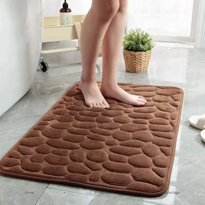 Zelvora StoneStep™ — Luxury 3D Pebble Bath Mat