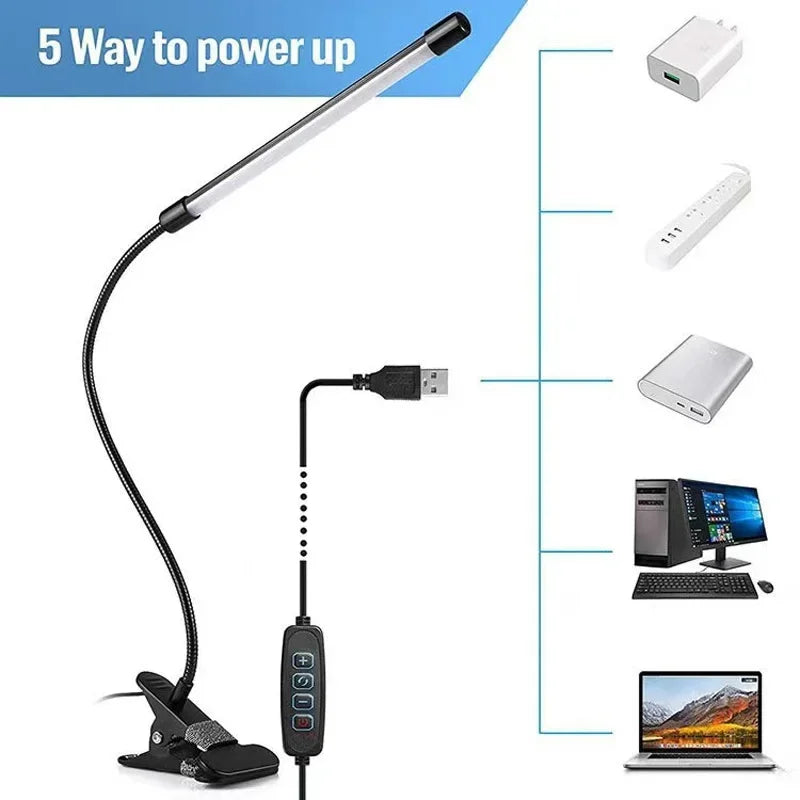 Zelvora LumiClip Pro™ — LED Clip On Luxury Desk Lamp