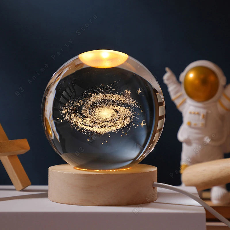 Zelvora CrystalGlow™ — 3D Planetary Crystal Ball Night Light