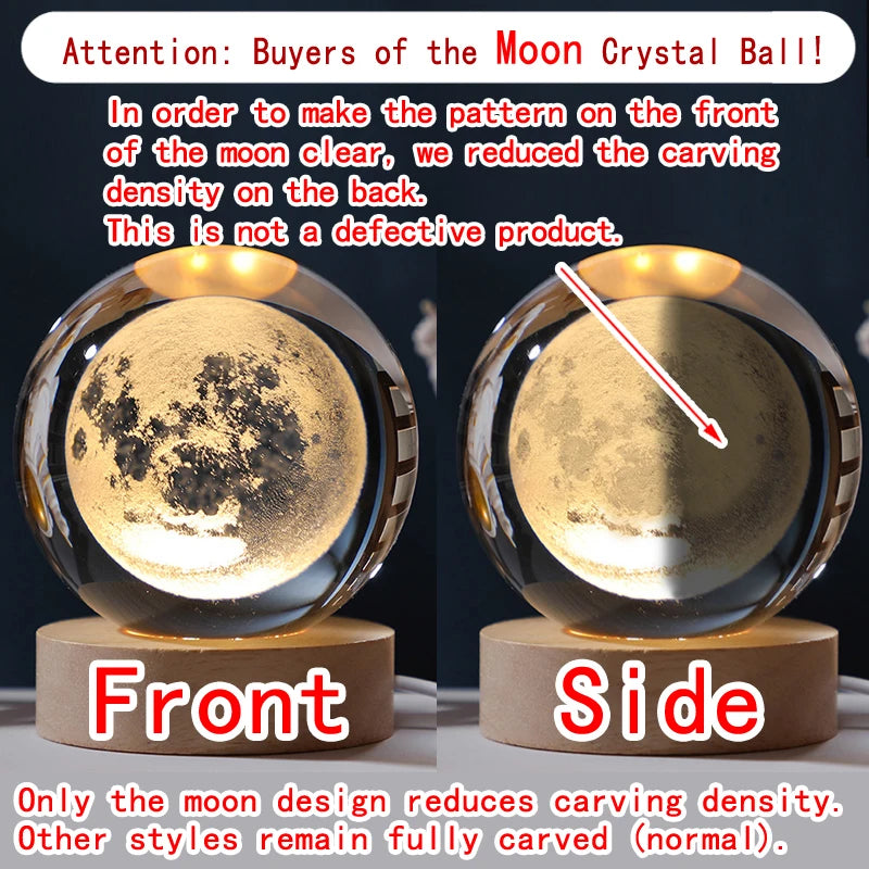 Zelvora CrystalGlow™ — 3D Planetary Crystal Ball Night Light